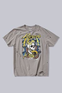CHARCOAL/MULTI Poison Graphic Distressed Tee, image 1