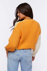 ORANGE/MULTI Colorblock Cardigan Sweater, image 3