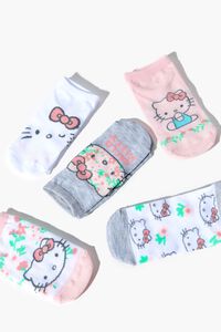 Girls Floral Hello Kitty Ankle Sock Set (Kids), image 2