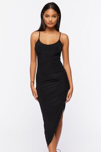 BLACK Ruched Cami Midi Dress, image 4