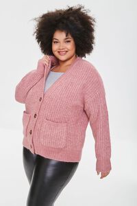 MAUVE Plus Size Buttoned Cardigan Sweater, image 1