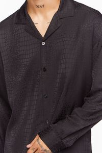 BLACK Croc Print Long-Sleeve Shirt, image 5