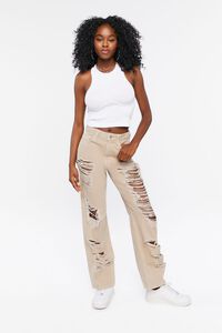 NATURAL Destroyed 90s-Fit Straight Jeans, image 2