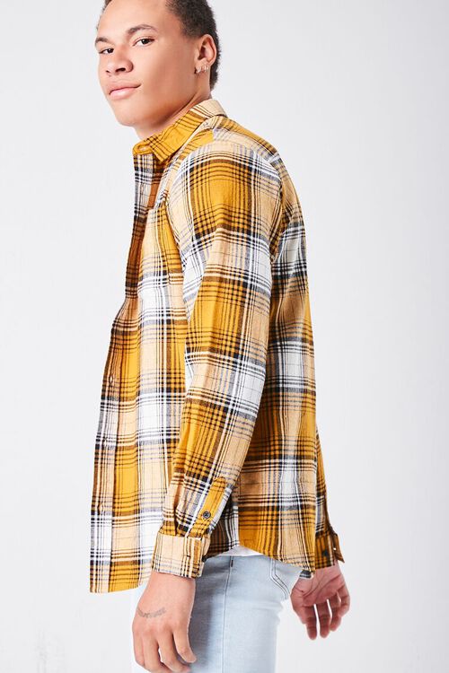 CAMEL/MULTI Plaid Button-Front Flannel Shirt, image 2