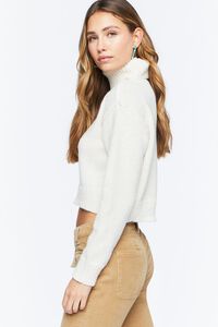 WHITE Turtleneck Marled Sweater, image 2