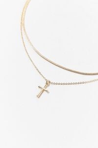 GOLD Layered Cross Pendant Necklace, image 2