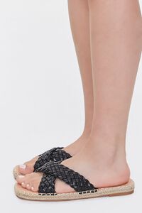 BLACK Crisscross Espadrille Flatform Sandals, image 2