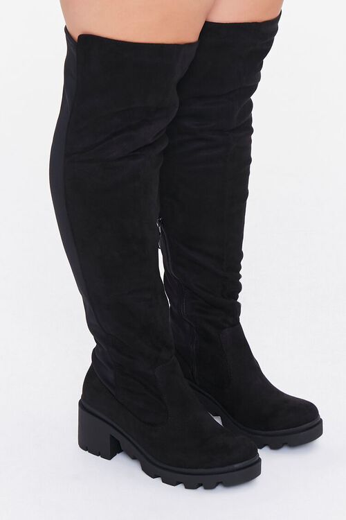 BLACK Over-the-Knee Lug Boots (Wide), image 2