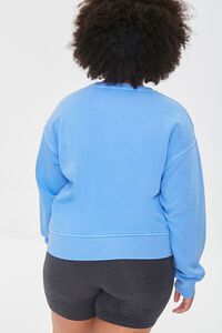 BLUE/YELLOW Plus Size Yin Yang Happy Face Pullover, image 3