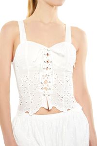 WHITE Floral Eyelet Bustier Top, image 5