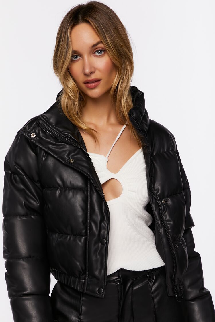 Fashion Jackets Faux Leather Jacket Forever 21 Faux Leather Jacket black casual look 