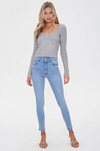HEATHER GREY Sweetheart Cable Knit Sweater, image 4