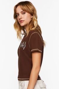 BROWN/MULTI Def Leppard Studded Graphic Baby Tee, image 2