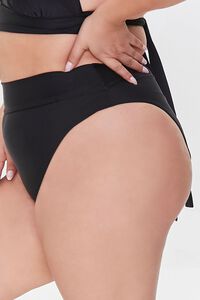 BLACK Plus Size High-Rise Bikini Bottoms, image 3