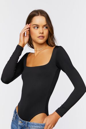Black Long Sleeves Bodysuit