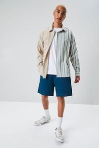 TAUPE/MULTI Reworked Striped Button-Front Shirt, image 5