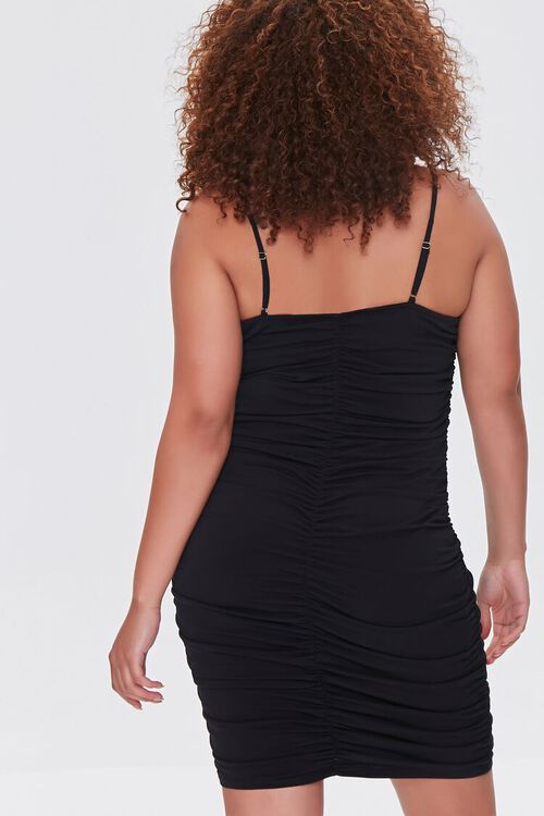 BLACK Plus Size Ruched Cami Dress, image 3