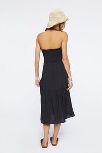 BLACK Smocked Halter Midi Dress, image 3