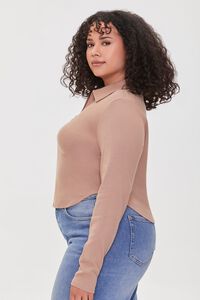 COCOA Plus Size Zip-Front Long Sleeve Top, image 2