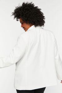 BRIGHT WHITE Plus Size Notched Single-Breasted Blazer, image 3