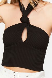 Knotted Cutout Halter Crop Top, image 5