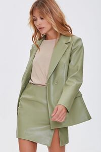 SAGE Faux Leather Double-Breasted Jacket, image 1