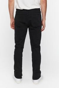 BLACK Twill Slim-Fit Zippered Pants, image 4