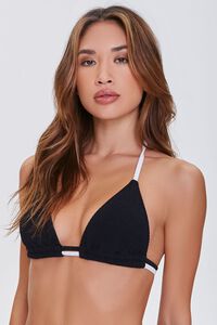 BLACK/WHITE Triangle Bikini Top, image 1