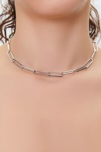 SILVER Chain Choker Necklace & Bracelet Set, image 2
