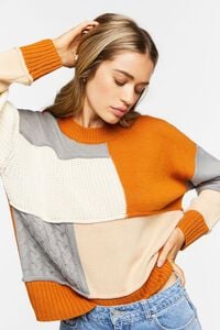 CAMEL/MULTI Colorblock Drop-Sleeve Sweater, image 1