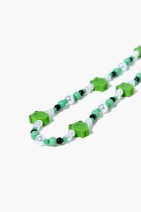 GREEN Beaded Frog Charm Phone Chain, image 1