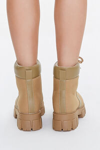 KHAKI Lug Sole Lace-Up Ankle Boots, image 3