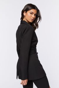 BLACK Belted Double-Breasted Blazer, image 3