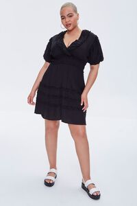 BLACK Plus Size Plunging Mini Dress, image 4