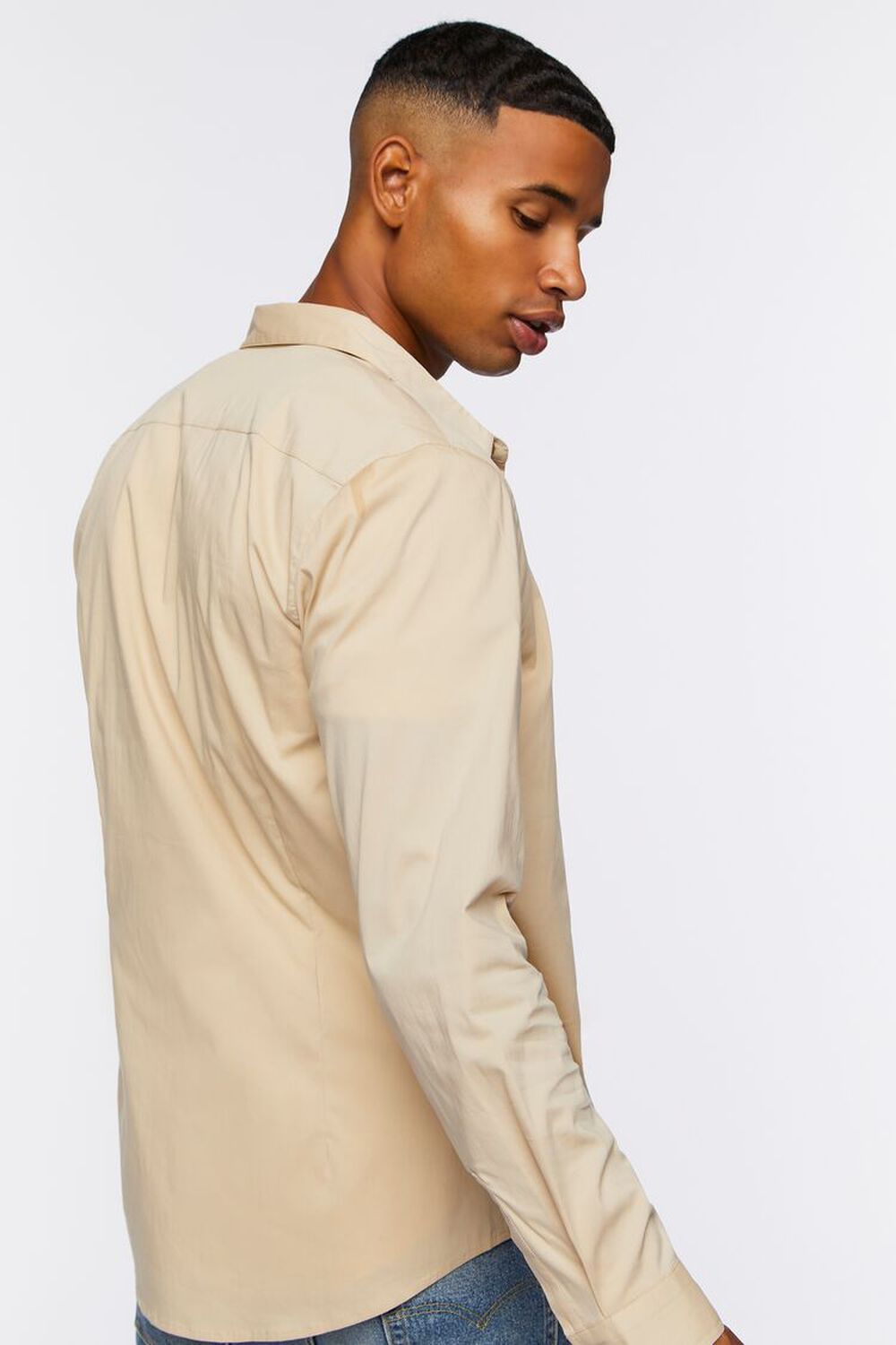 TAUPE Collared Long-Sleeve Shirt, image 3