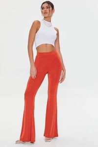 POMPEIAN RED  Slinky High-Rise Flare Pants, image 1