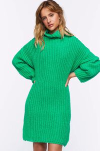 GREEN Chunky Knit Sweater Dress, image 6