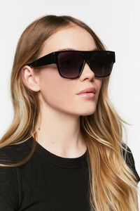 BLACK/BLACK Square Frame Tinted Sunglasses, image 2
