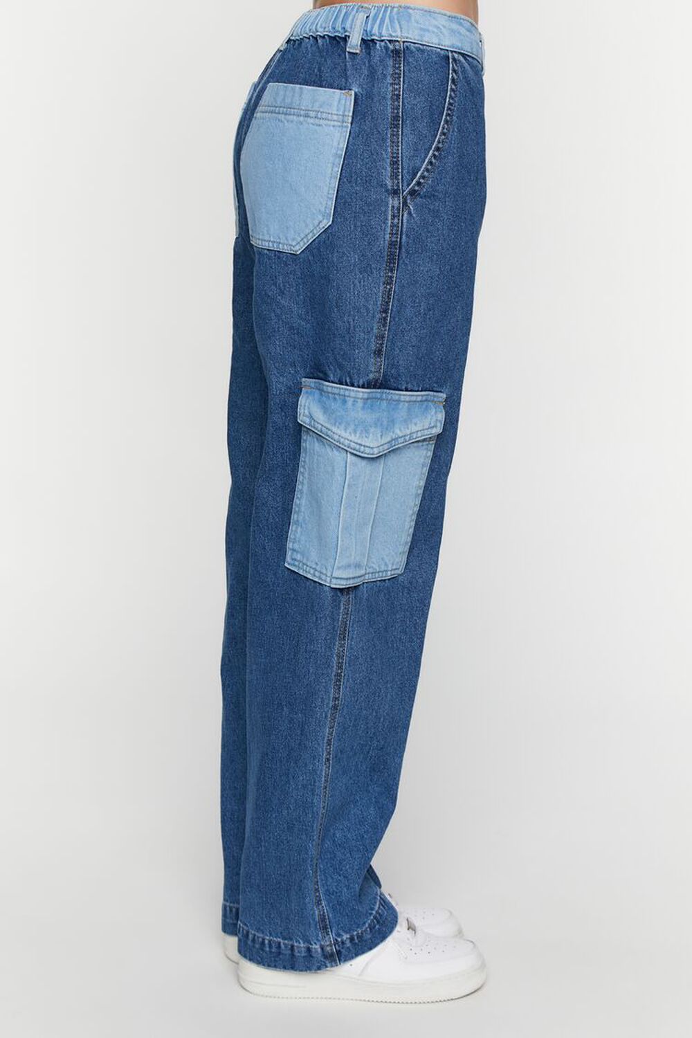 MEDIUM DENIM/DENIM Reworked Straight-Leg Cargo Jeans, image 2