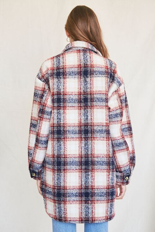 CREAM/RED Plaid Flannel Shacket, image 3