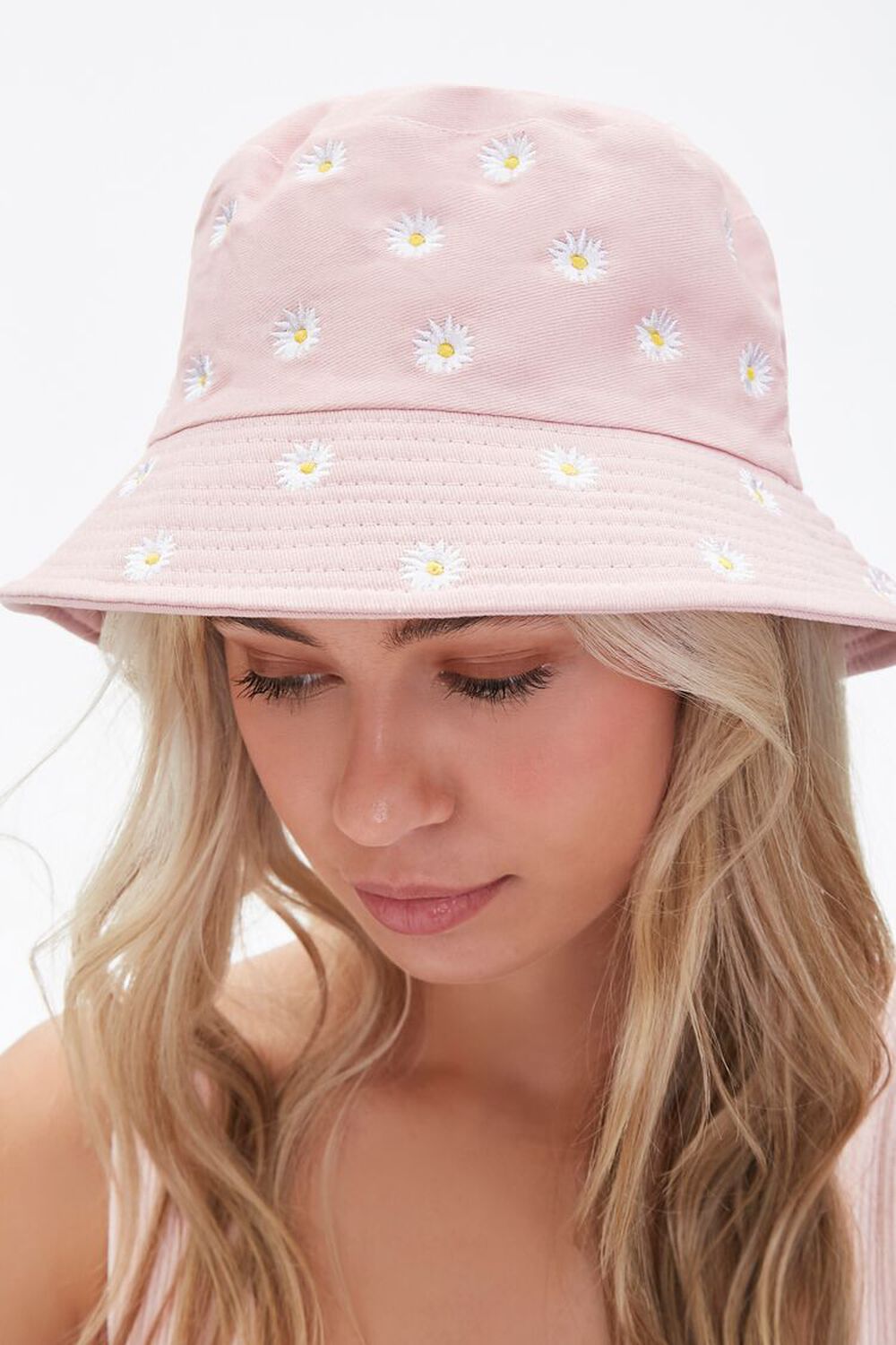 BLUSH/MULTI Embroidered Daisy Bucket Hat, image 2