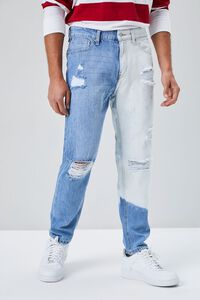 LIGHT DENIM/WHITE Slim-Fit Bleach Wash Jeans, image 2