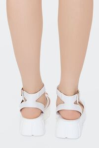 WHITE Faux Leather Ankle-Strap Sandals, image 3
