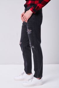 BLACK Distressed Straight-Leg Jeans, image 3