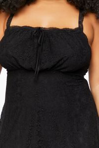 BLACK Plus Size Lace Cami Mini Dress, image 5
