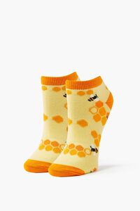 Bee Print Colorblock Ankle Socks, image 1