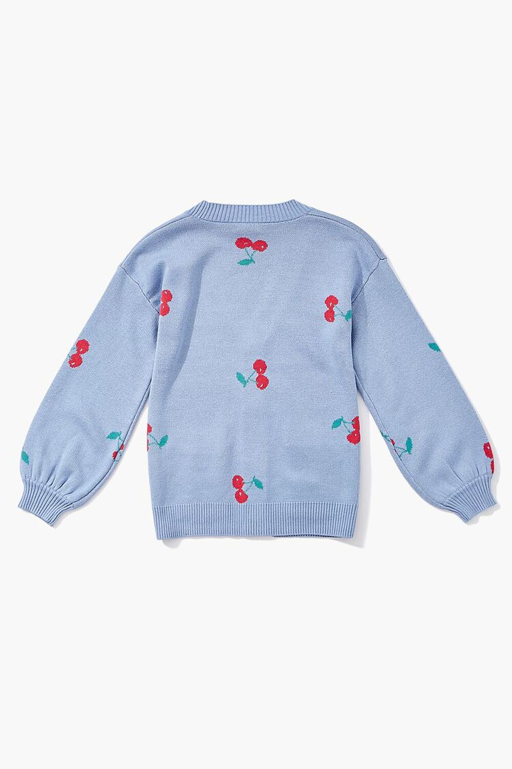BLUE/MULTI Girls Cherry Cardigan Sweater (Kids), image 2