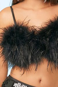 BLACK Feather Cropped Cami, image 5
