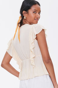 BEIGE Plunging Embroidered Top, image 3
