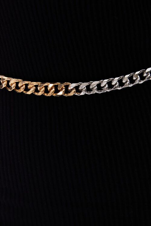 GOLD/SILVER Two-Tone Curb Chain Hip Belt, image 2